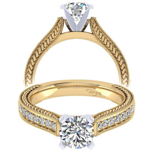 Taryn 14k Yellow Gold Round Straight Engagement Ring TE6633M44JJ