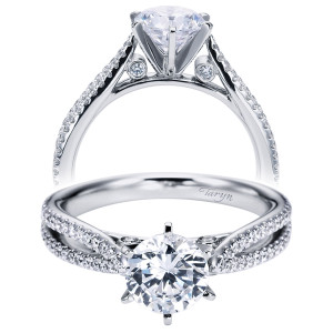 Taryn 14k White Gold Round Split Shank Engagement Ring TE6669W44JJ