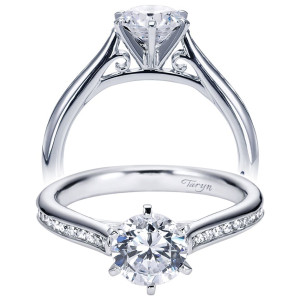 Taryn 14k White Gold Round Straight Engagement Ring TE6674W44JJ