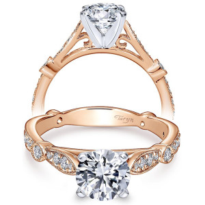 Taryn 14k Rose Gold Round Straight Engagement Ring TE6711T44JJ