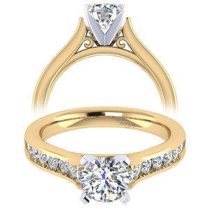 Taryn 14k Yellow Gold Round Straight Engagement Ring TE7438M44JJ