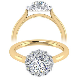Taryn 14k Yellow Gold Round Halo Engagement Ring TE7498M44JJ