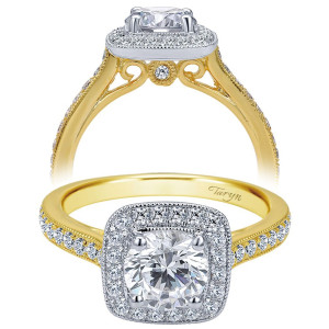 Taryn 14k Yellow/White Gold Round Halo Engagement Ring TE7525M44JJ