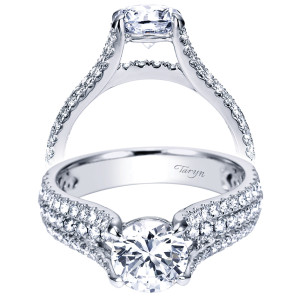 Taryn 14k White Gold Round Straight Engagement Ring TE7787W44JJ