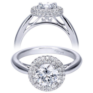 Taryn 14k White Gold Round Halo Engagement Ring TE7826W44JJ