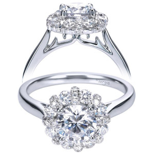 Taryn 14k White Gold Round Halo Engagement Ring TE7944W44JJ