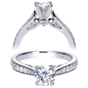 Taryn 14k White Gold Round Straight Engagement Ring TE8033W44JJ