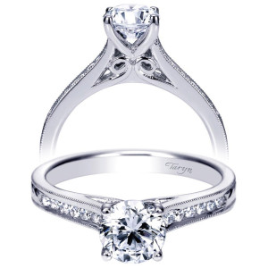 Taryn 14k White Gold Round Straight Engagement Ring TE8063W44JJ