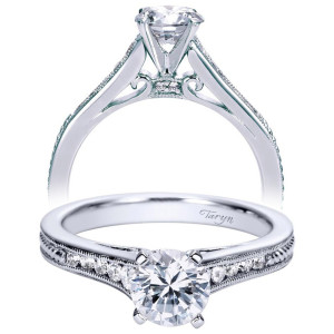 Taryn 14k White Gold Round Straight Engagement Ring TE8065W44JJ