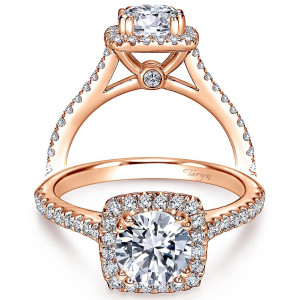 Taryn 14k Rose Gold Round Halo Engagement Ring TE8152K44JJ