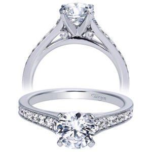 Taryn 14k White Gold Round Straight Engagement Ring TE8221W44JJ