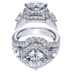 Taryn 18K White Gold Round Halo Engagement Ring TE8472W83JJ