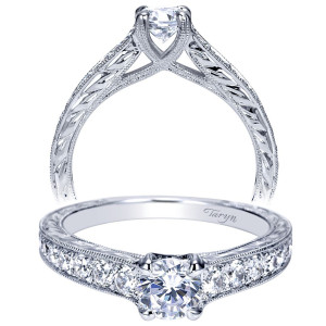 Taryn 14k White Gold Round Straight Engagement Ring TE8680W44JJ