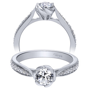 Taryn 14k White Gold Round Straight Engagement Ring TE910067W44JJ