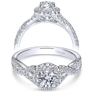 Taryn 14k White Gold Round Halo Engagement Ring TE910100W44JJ