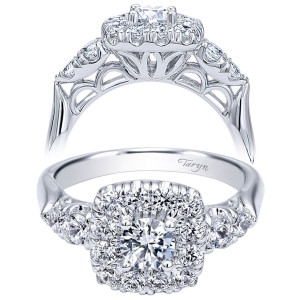 Taryn 14k White Gold Round Halo Engagement Ring TE910292W44JJ