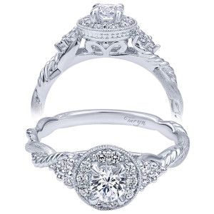 Taryn 14k White Gold Round Halo Engagement Ring TE910767W44JJ