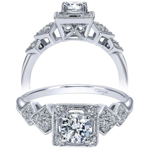 Taryn 14k White Gold Round Halo Engagement Ring TE911780R2W44JJ