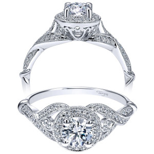 Taryn 14k White Gold Round Halo Engagement Ring TE911884R2W44JJ