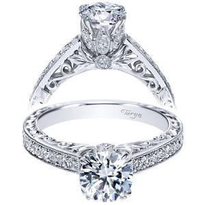 Taryn 14k White Gold Round Straight Engagement Ring TE9200W44JJ