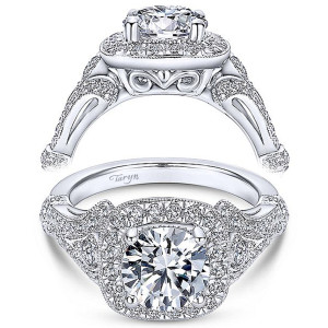 Taryn 14k White Gold Round Halo Engagement Ring TE9316W44JJ