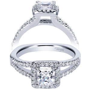 Taryn 14k White Gold Princess Cut Halo Engagement Ring TE94117W44JJ