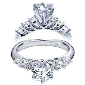 Taryn 14k White Gold Round Straight Engagement Ring TE95581W44JJ