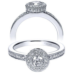 Taryn 14k White Gold Round Halo Engagement Ring TE96073W44JJ