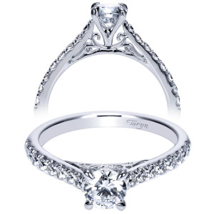 Taryn 14k White Gold Round Straight Engagement Ring TE98539W44JJ