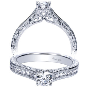 Taryn 14k White Gold Round Straight Engagement Ring TE98551W44JJ