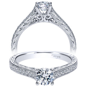Taryn 14k White Gold Round Straight Engagement Ring TE98564W44JJ