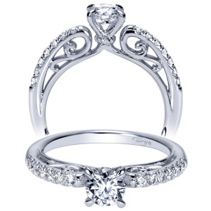 Taryn 14k White Gold Round Straight Engagement Ring TE98596W44JJ