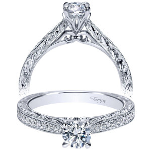 Taryn 14k White Gold Round Straight Engagement Ring TE98634W44JJ