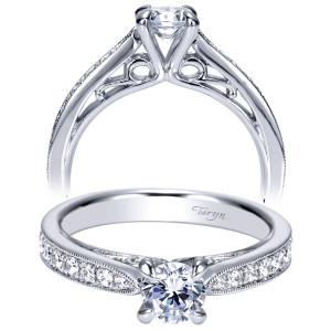 Taryn 14k White Gold Round Straight Engagement Ring TE98683W44JJ