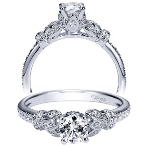 Taryn 14k White Gold Round Straight Engagement Ring TE98684W44JJ