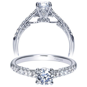 Taryn 14k White Gold Round Straight Engagement Ring TE98695W44JJ