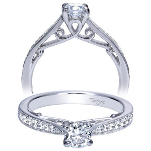 Taryn 14k White Gold Round Straight Engagement Ring TE98699W44JJ