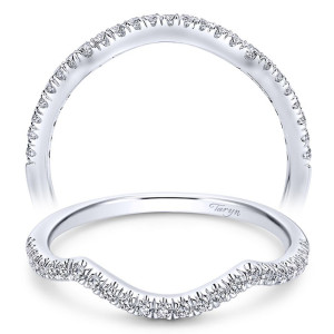Taryn 14 Karat White Gold Round Curved Wedding Band TW10139W44JJ