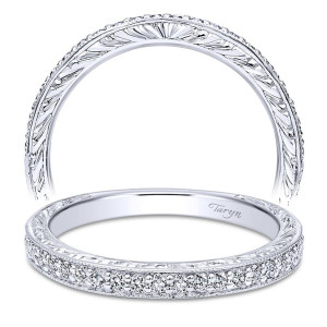 Taryn 14 Karat White Gold Round Straight Wedding Band TW10191W44JJ