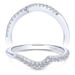 Taryn 14 Karat White Gold Round Curved Wedding Band TW10297W44JJ