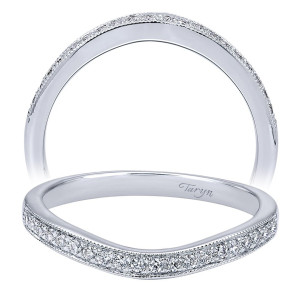 Taryn 14 Karat White Gold Curved Wedding Band TW10425W44JJ