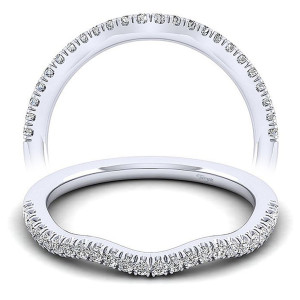Taryn 14 Karat White Gold Matching Curved Wedding Band TW12663P3W44JJ