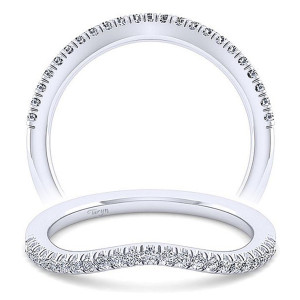 Taryn 14 Karat White Gold Matching Curved Wedding Band TW14411C4W44JJ