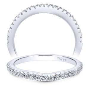 Taryn 14 Karat White Gold Round Curved Wedding Band TW8152W44JJ