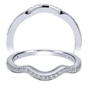 Taryn 14 Karat White Gold Curved Wedding Band TW911904R2W44JJ