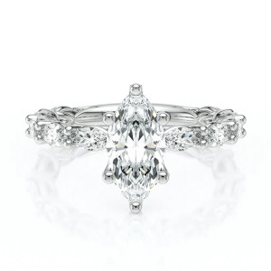 Verragio Lumino-803MQD6-5X25-EW 14 Karat Engagement Ring