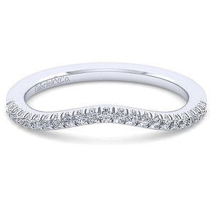 Gabriel 14 Karat White Gold Curved Wedding Band WB14411C4W44JJ