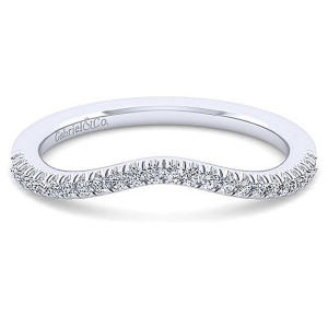Gabriel 14 Karat White Gold Curved Wedding Band WB14411S4W44JJ