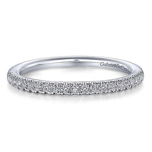 Gabriel 14 Karat White Gold Matching Wedding Band WB14424R4W44JJ