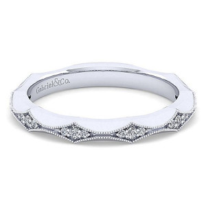 Gabriel 14 Karat White Gold Matching Wedding Band WB14427E4W44JJ